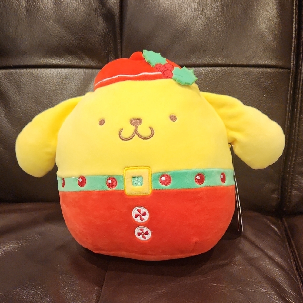 Squishmallows Yellow and Red Holiday Dog Plush
